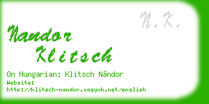 nandor klitsch business card
